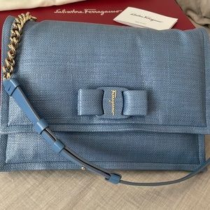 Blue Ferragamo handbag